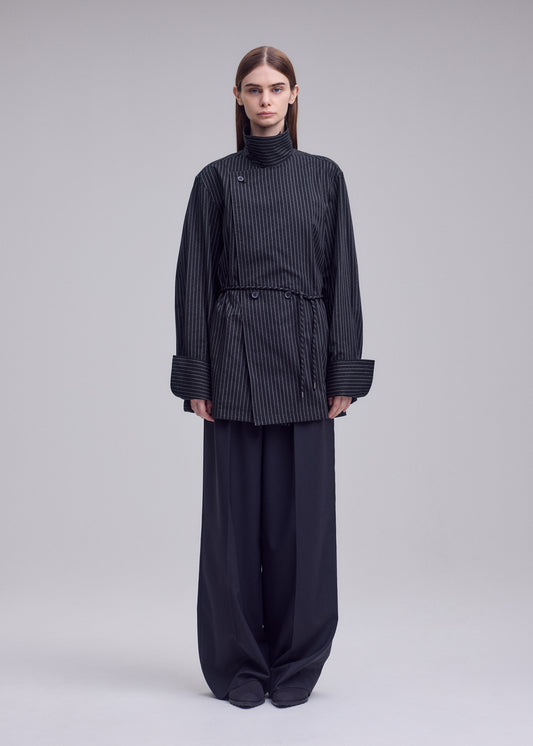 MONSIEUR SHIRT(DOBBY STRIPE)、ウィメンズ_トップス_シャツ、着用画像1