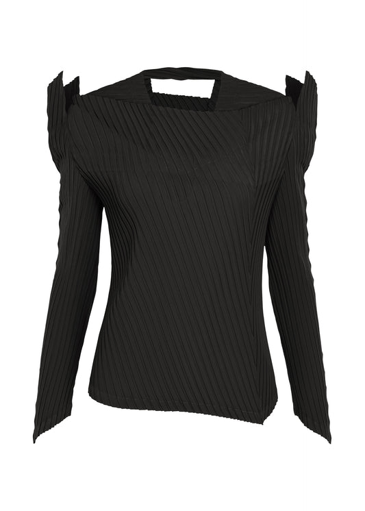 TUBULAR PLEATS、ウィメンズ_トップス_トップ、ブラック