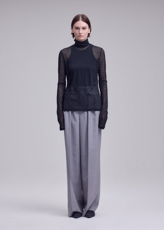 SHEER WOOL JERSEY、ウィメンズ_トップス_トップ、着用画像1