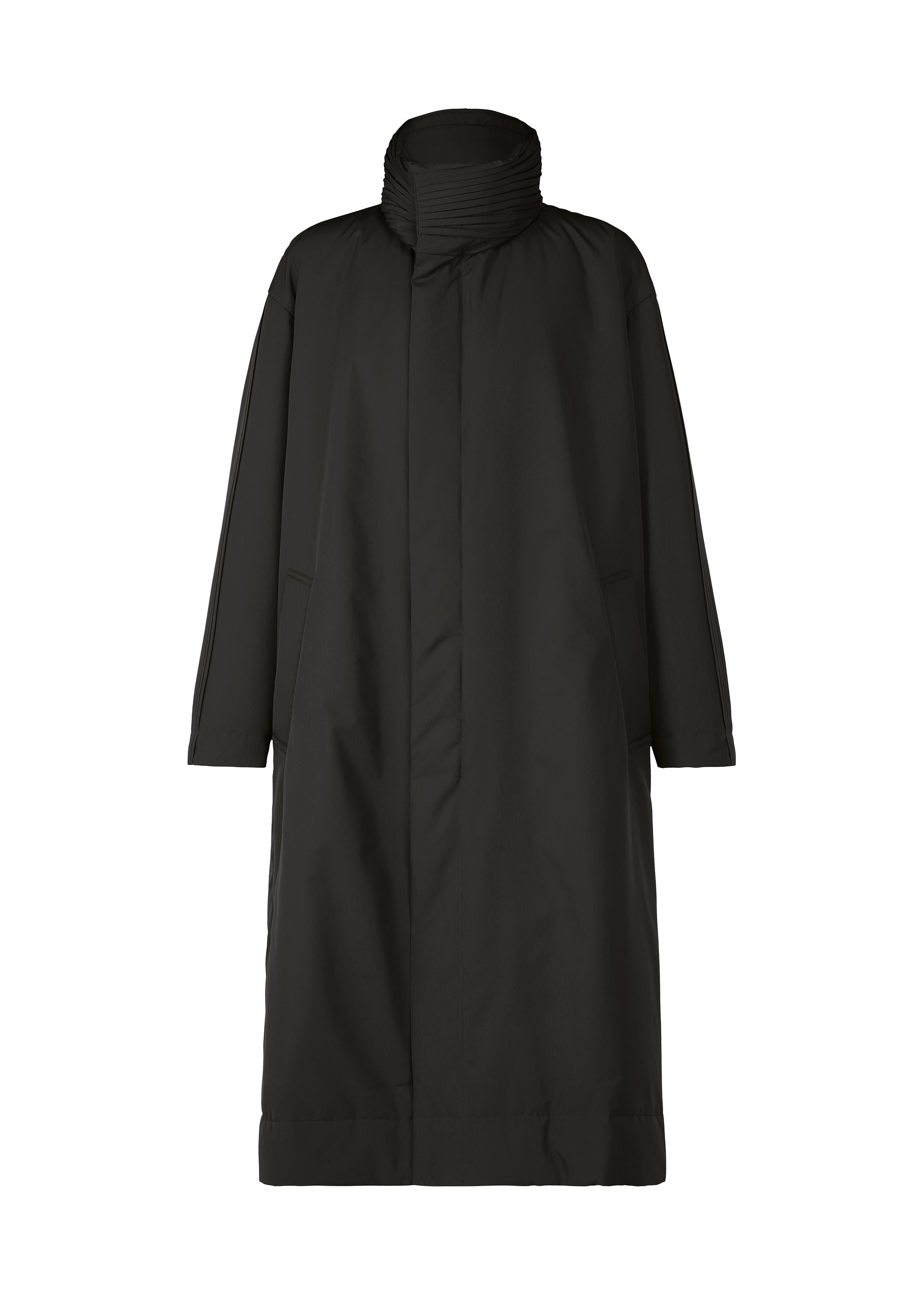 PLEATS PUFFER、メンズ_ジャケット&コート_コート、ブラック