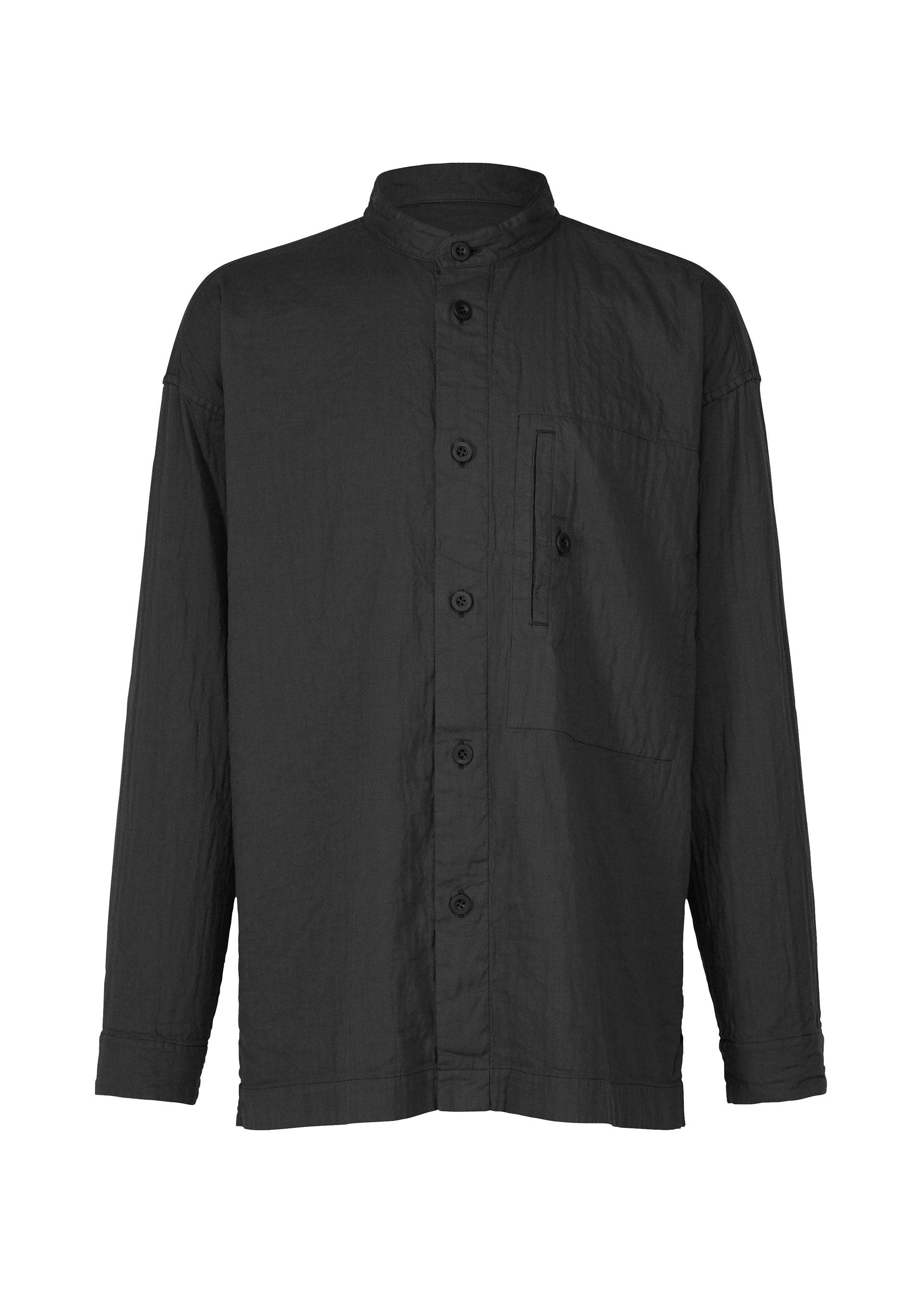 DOUBLE FACE COTTON SHIRT、メンズ_トップス_シャツ、ブラック