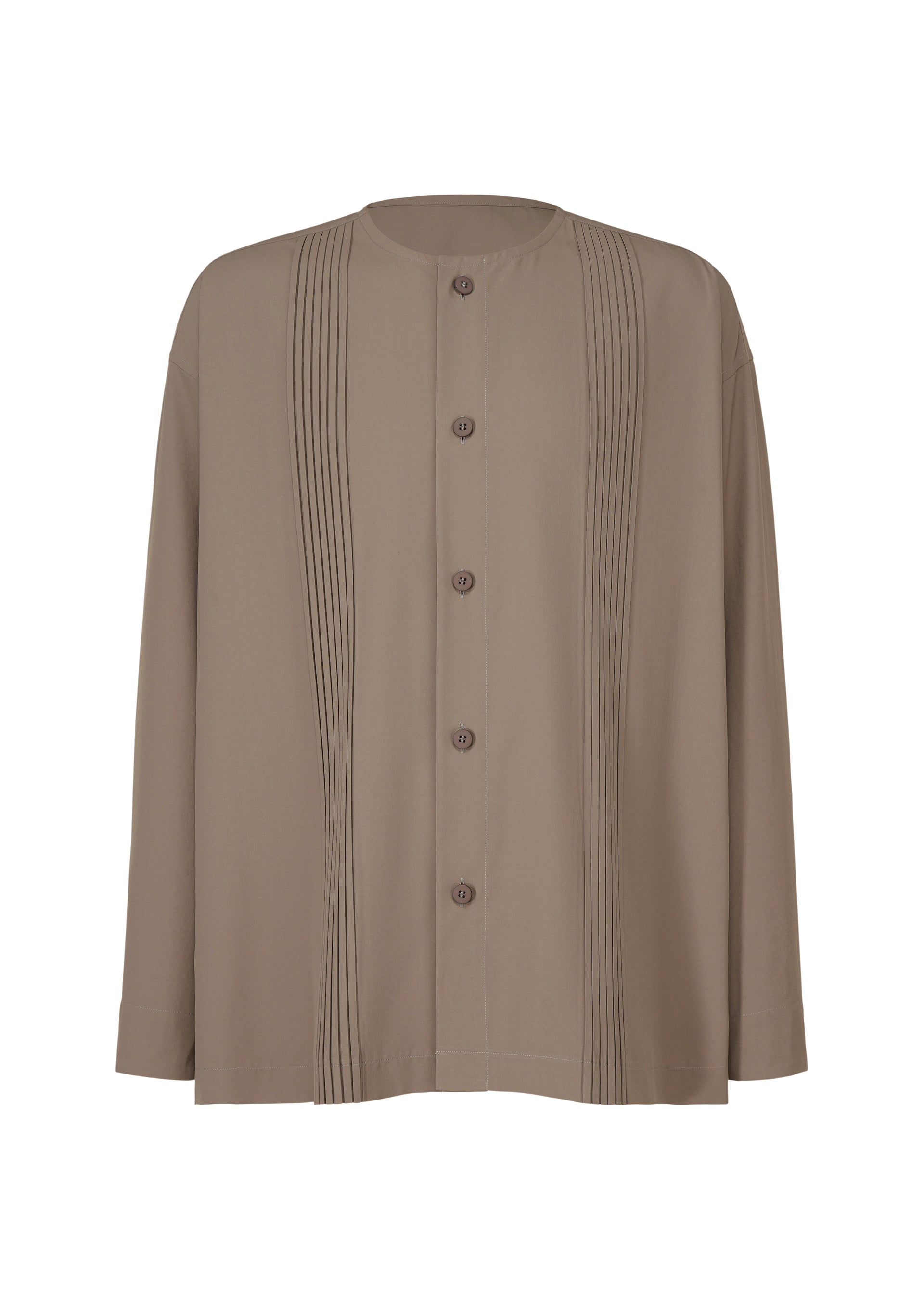 PLEATS SHIRT、メンズ_トップス_シャツ、ブラウン