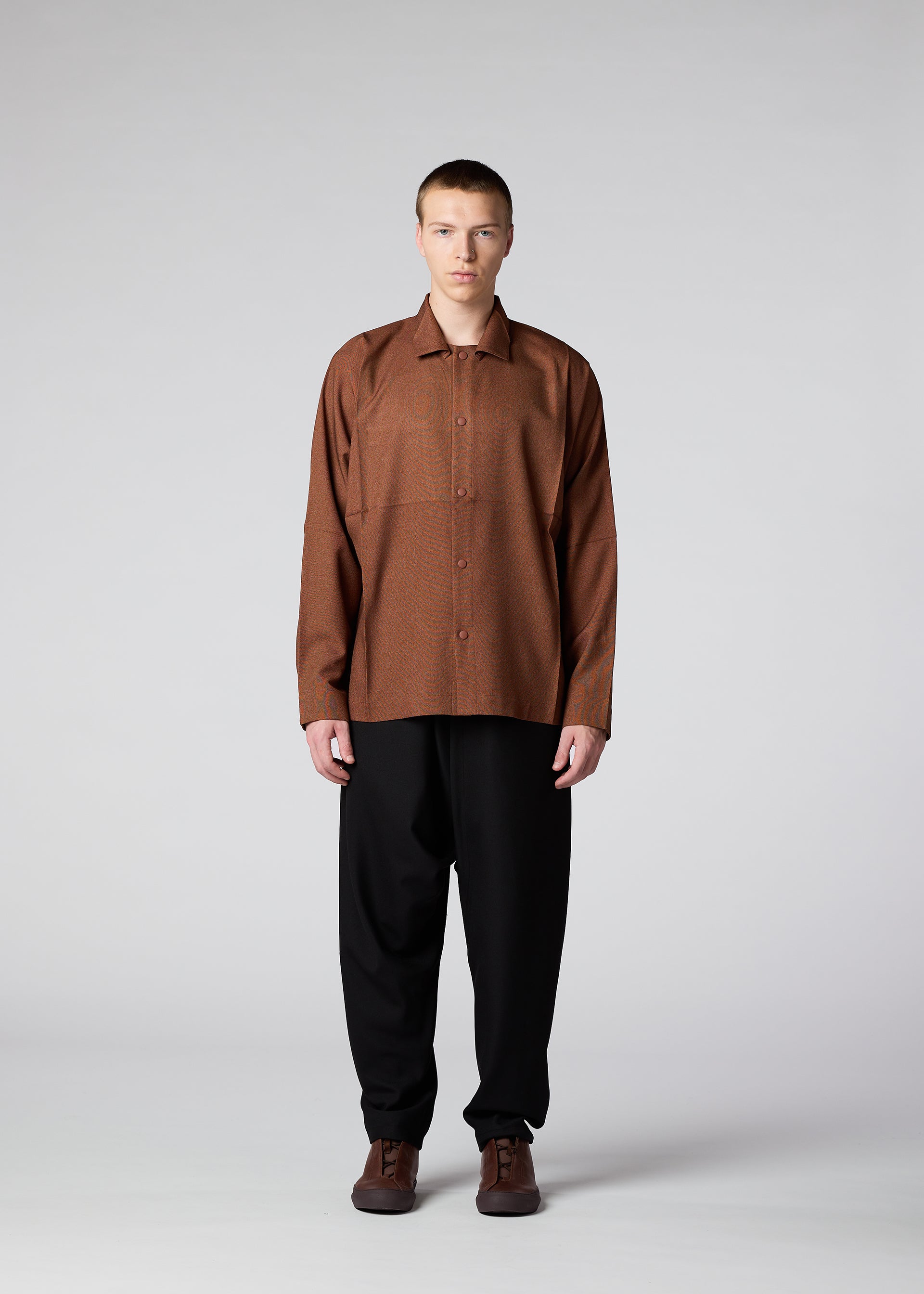 WOOL LIKE COMPACT SHIRT、メンズ_トップス_シャツ、着用画像1