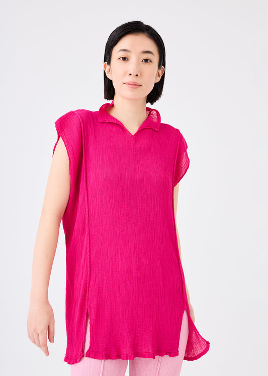 SLIT SEE-THROUGH CREPE、ウィメンズ_トップス_トップ、着用画像1