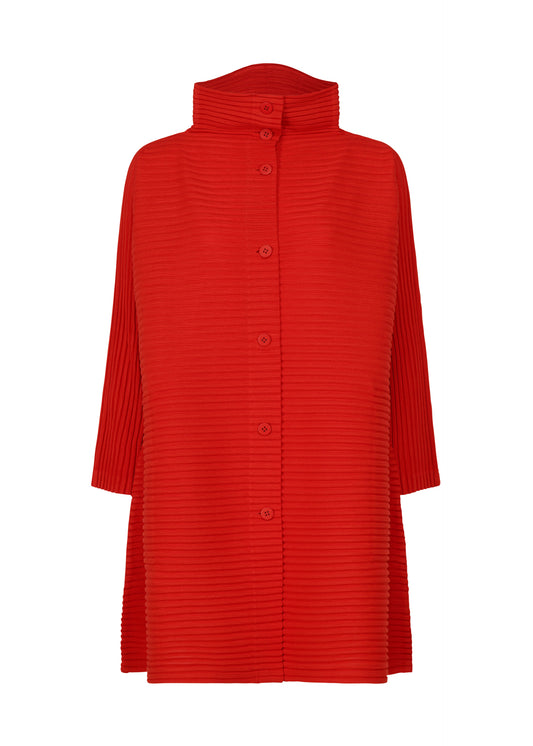 CORDUROY PLEATS、ウィメンズ_トップス_カーディガン、レッド