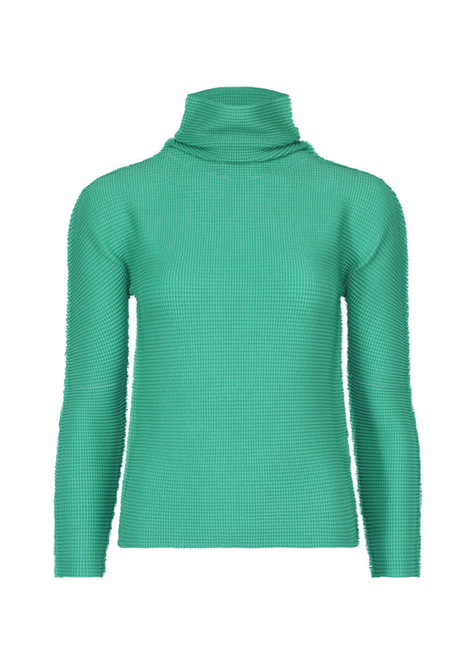 KNIT STRETCH PLEATS 1、ウィメンズ_トップス_トップ、グリーン