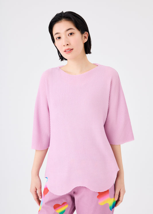 PETAL KNIT STRETCH PLEATS、ウィメンズ_トップス_トップ、着用画像1