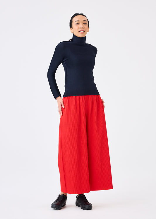 FINE KNIT PLEATS BOTTOM 2、ウィメンズ_パンツ、着用画像1