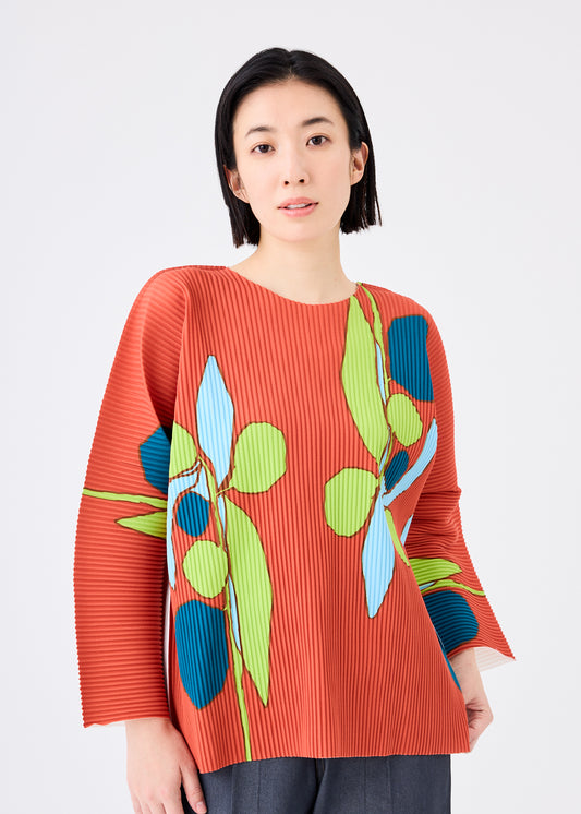 HARVEST FINE KNIT PLEATS T、ウィメンズ_トップス_トップ、着用画像1
