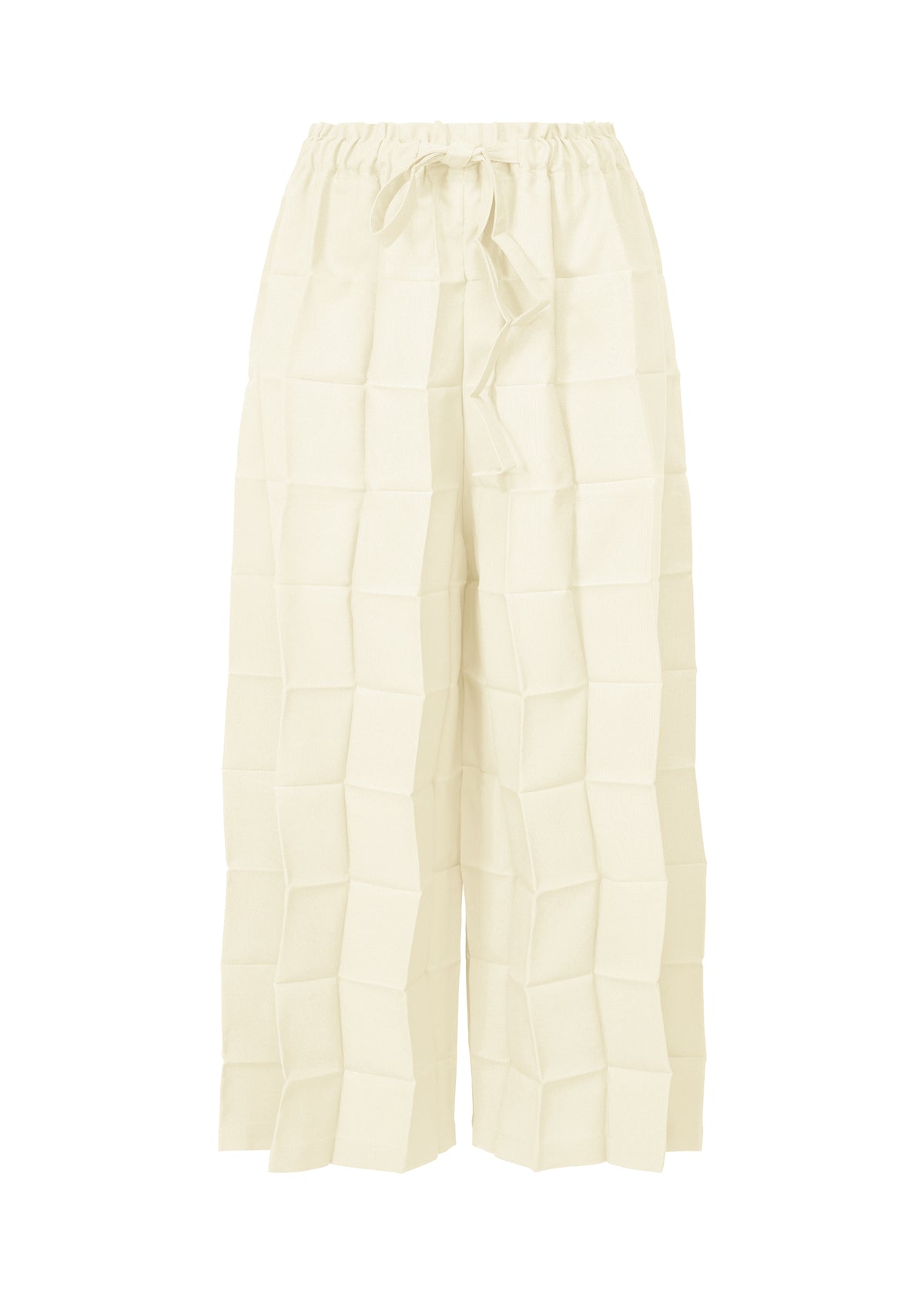 DICE PLEATS BOTTOM、ウィメンズ_パンツ、ホワイト