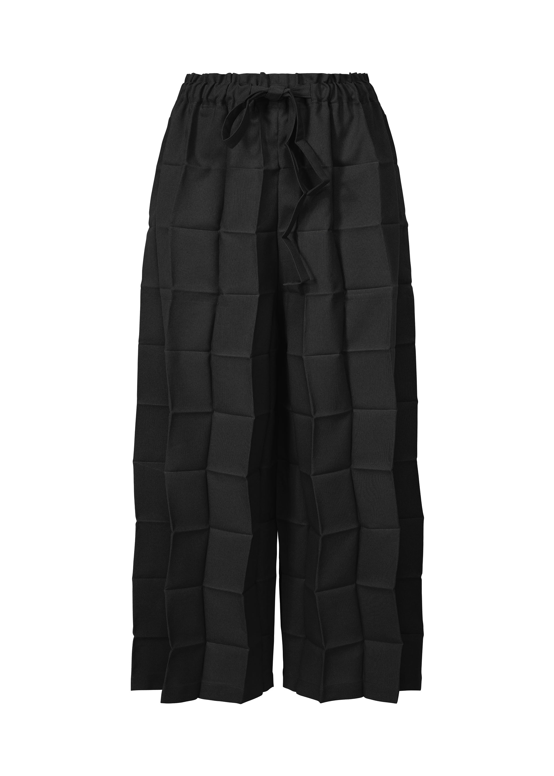DICE PLEATS BOTTOM、ウィメンズ_パンツ、ブラック
