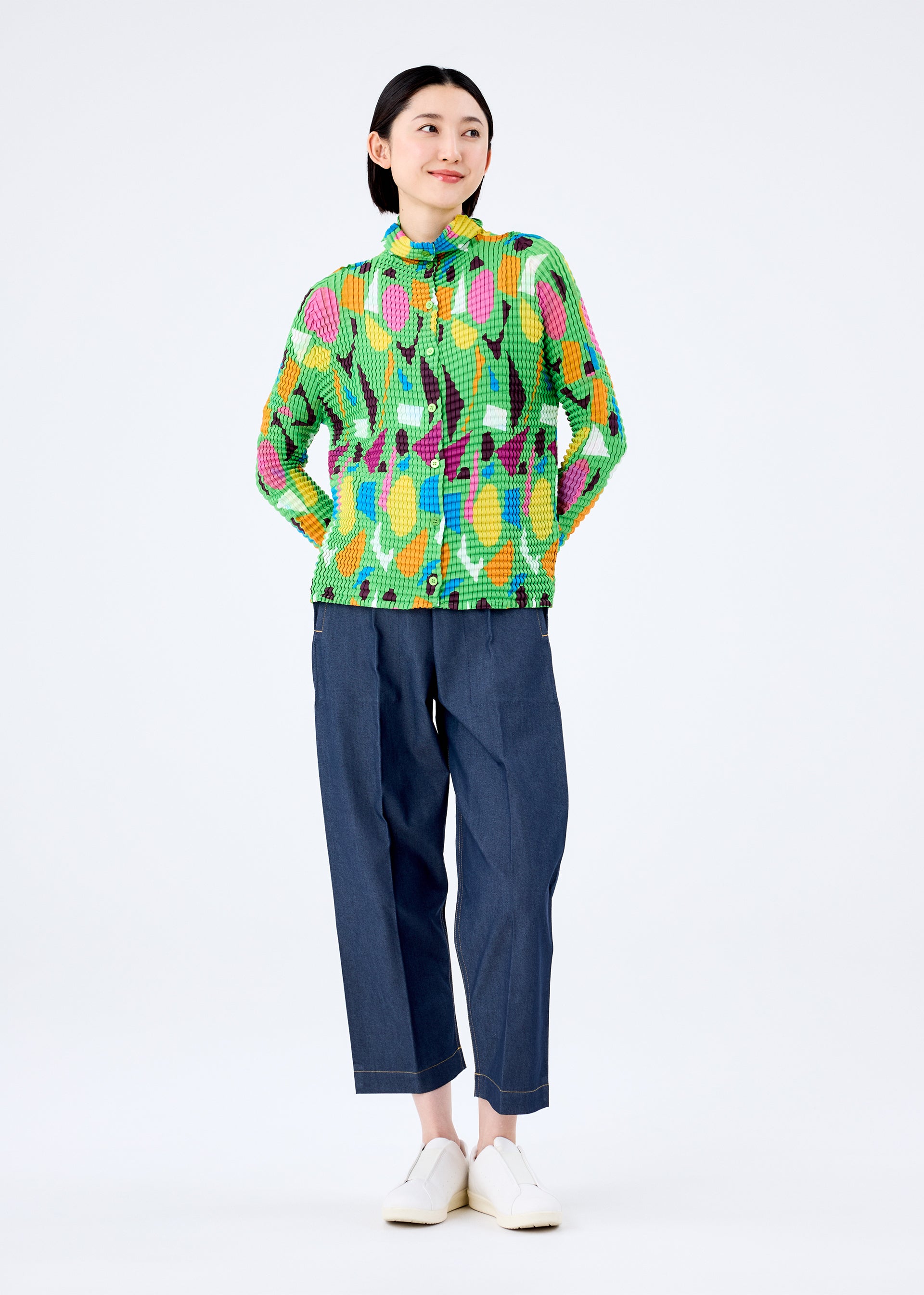 LOOKING FOR A SMILE PLEATS SHIRT、ウィメンズ_トップス_カーディガン、着用画像3