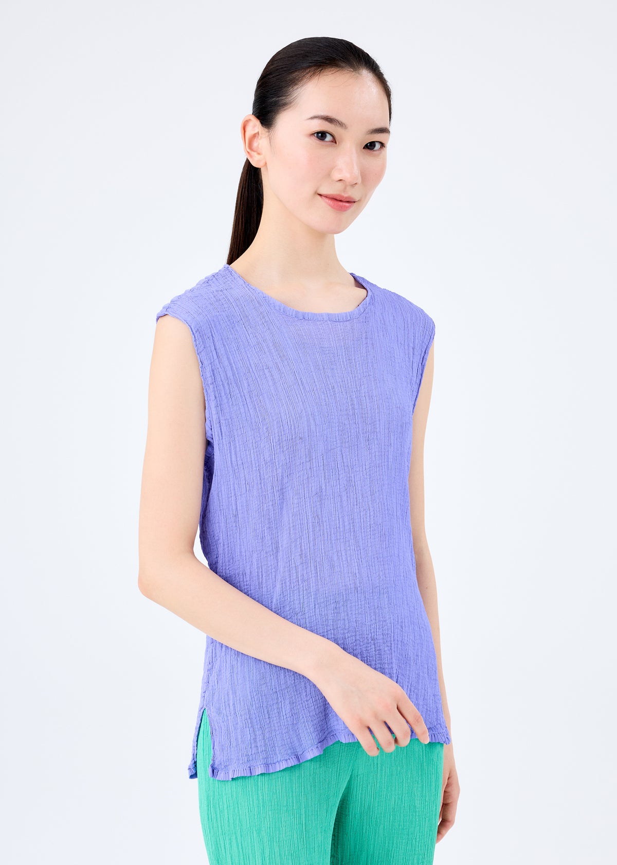 STRING SEE-THROUGH CREPE、ウィメンズ_トップス_トップ、着用画像1