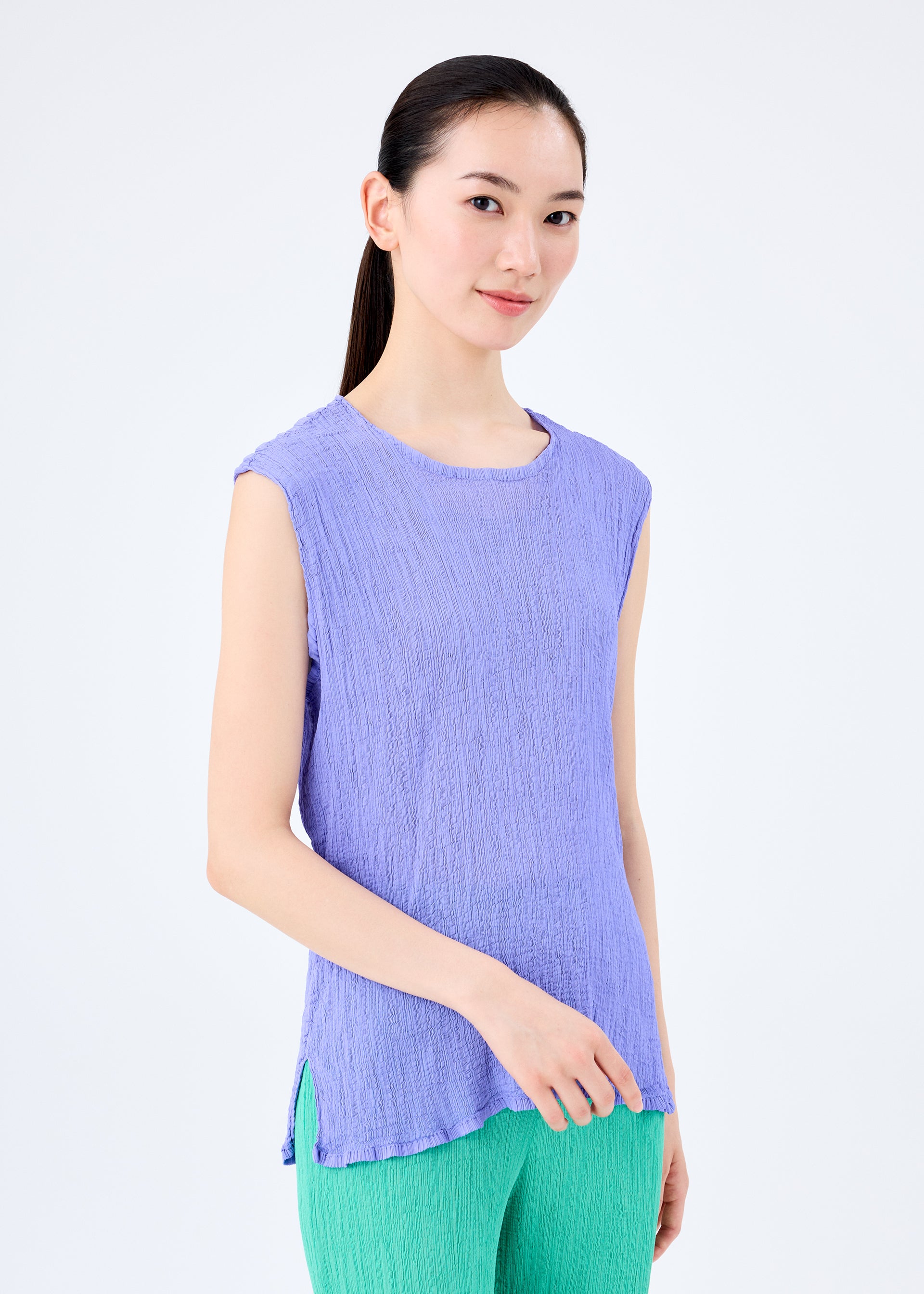 STRING SEE-THROUGH CREPE、ウィメンズ_トップス_トップ、着用画像1