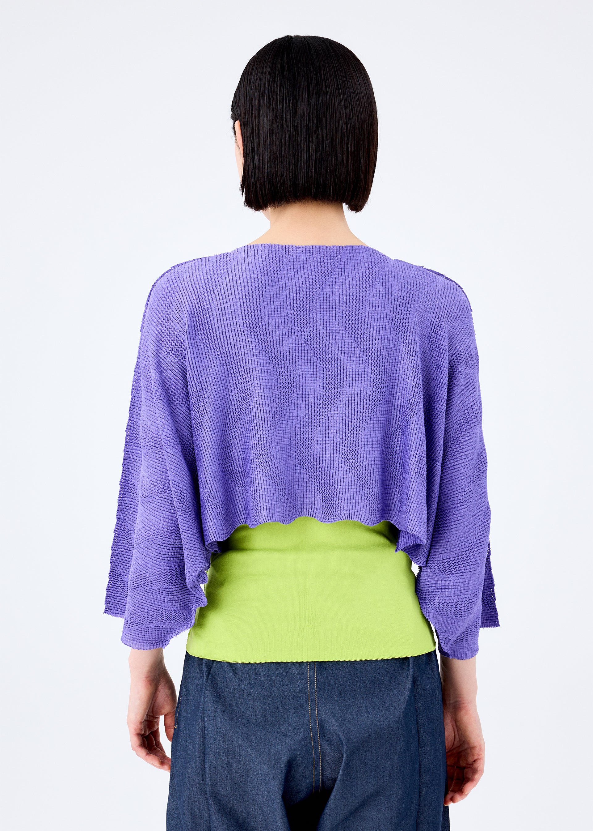 WAVE KNIT STRETCH PLEATS、ウィメンズ_トップス_トップ、着用画像2