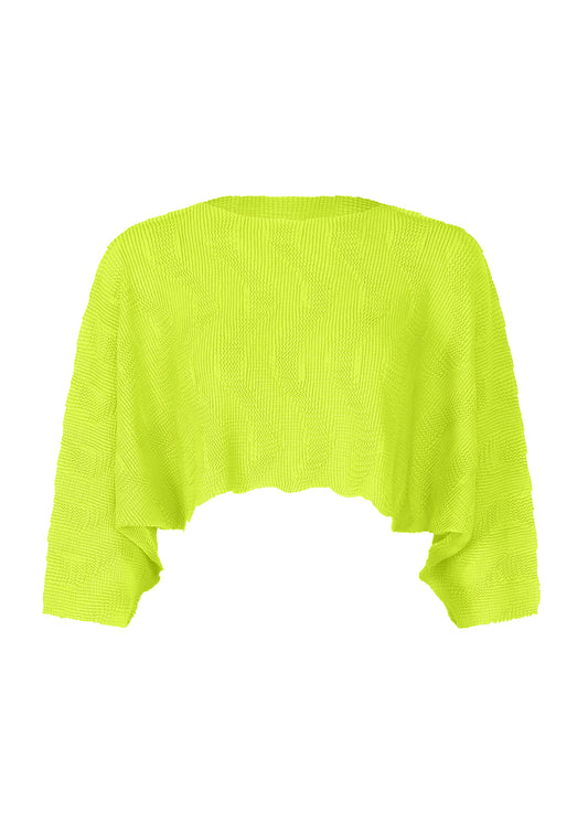 WAVE KNIT STRETCH PLEATS、ウィメンズ_トップス_トップ、イエロー