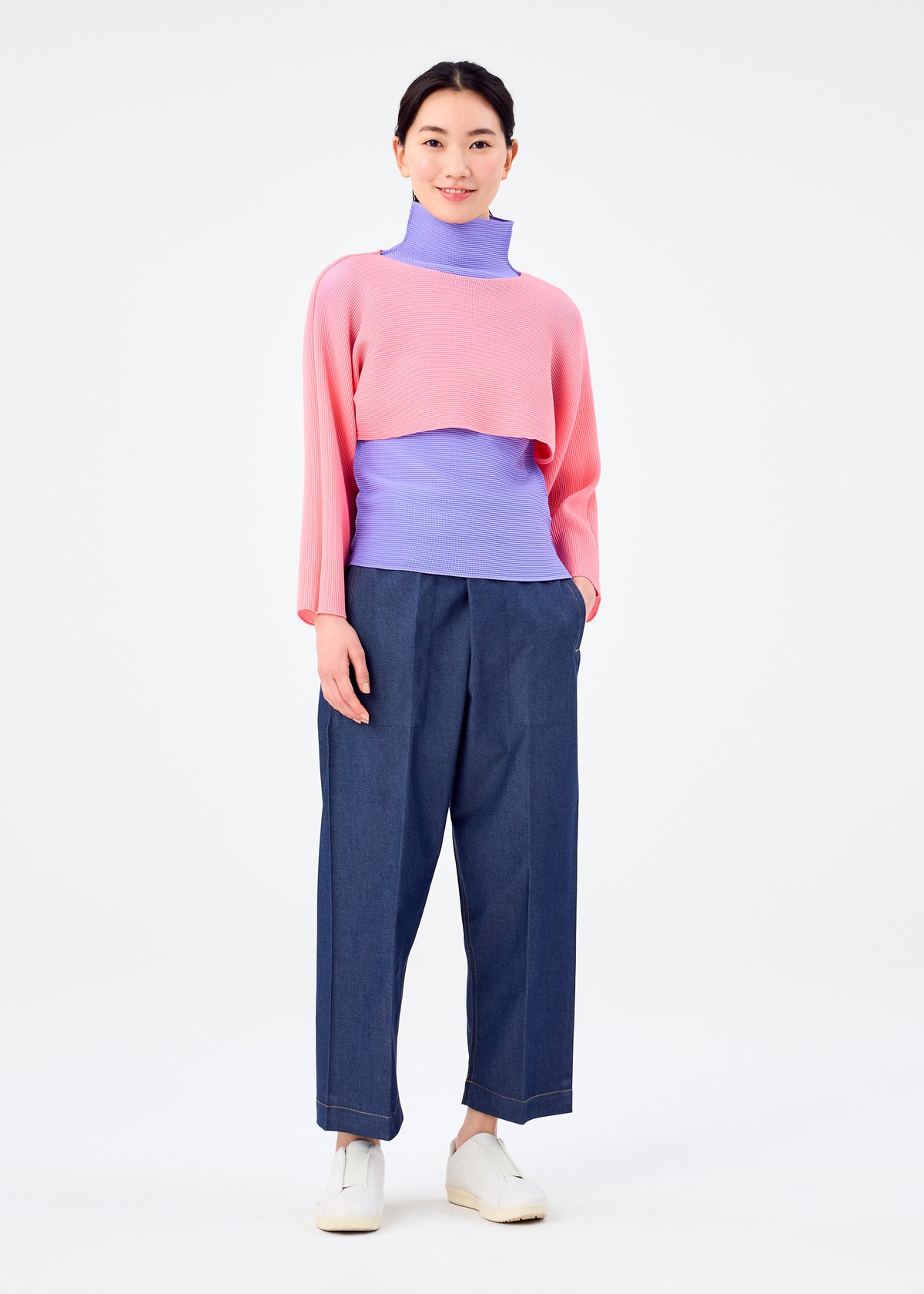 DOLMAN STRETCH PLEATS 1、ウィメンズ_トップス_トップ、着用画像3