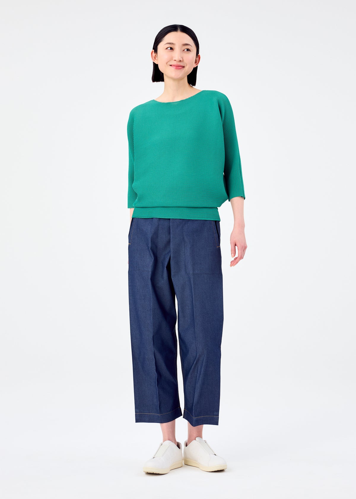 DOLMAN STRETCH PLEATS 2、ウィメンズ_トップス_トップ、着用画像3