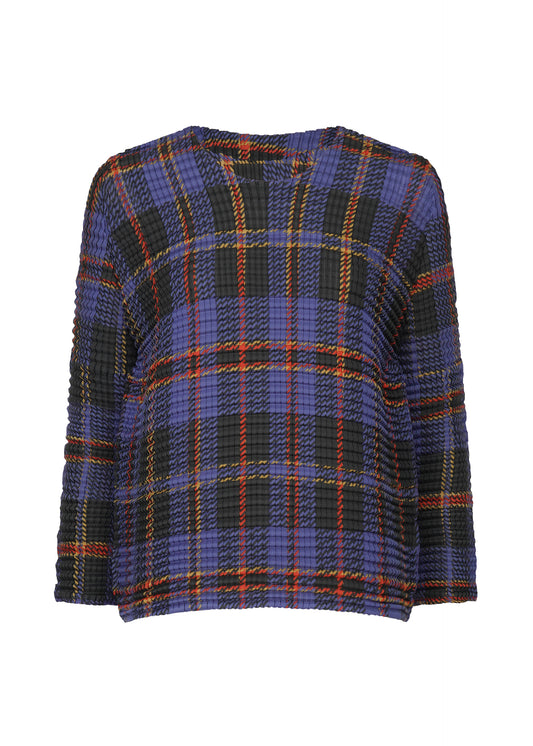 TARTAN CHECK PLEATS SHIRT、ウィメンズ_トップス_トップ、パープル
