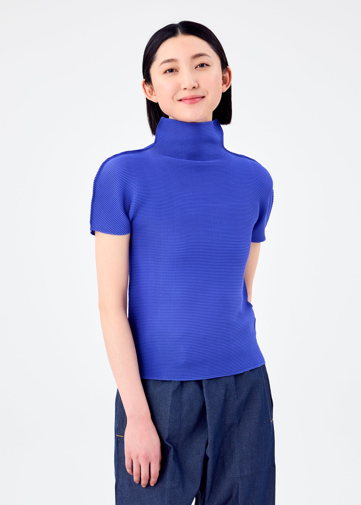STRETCH PLEATS 2、ウィメンズ_トップス_トップ、着用画像1