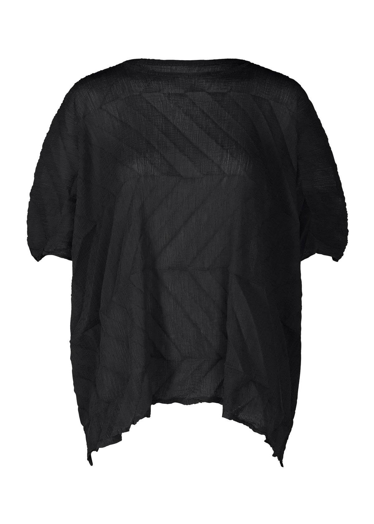 ZIG ZAG SEE-THROUGH CREPE、ウィメンズ_トップス_トップ、ブラック