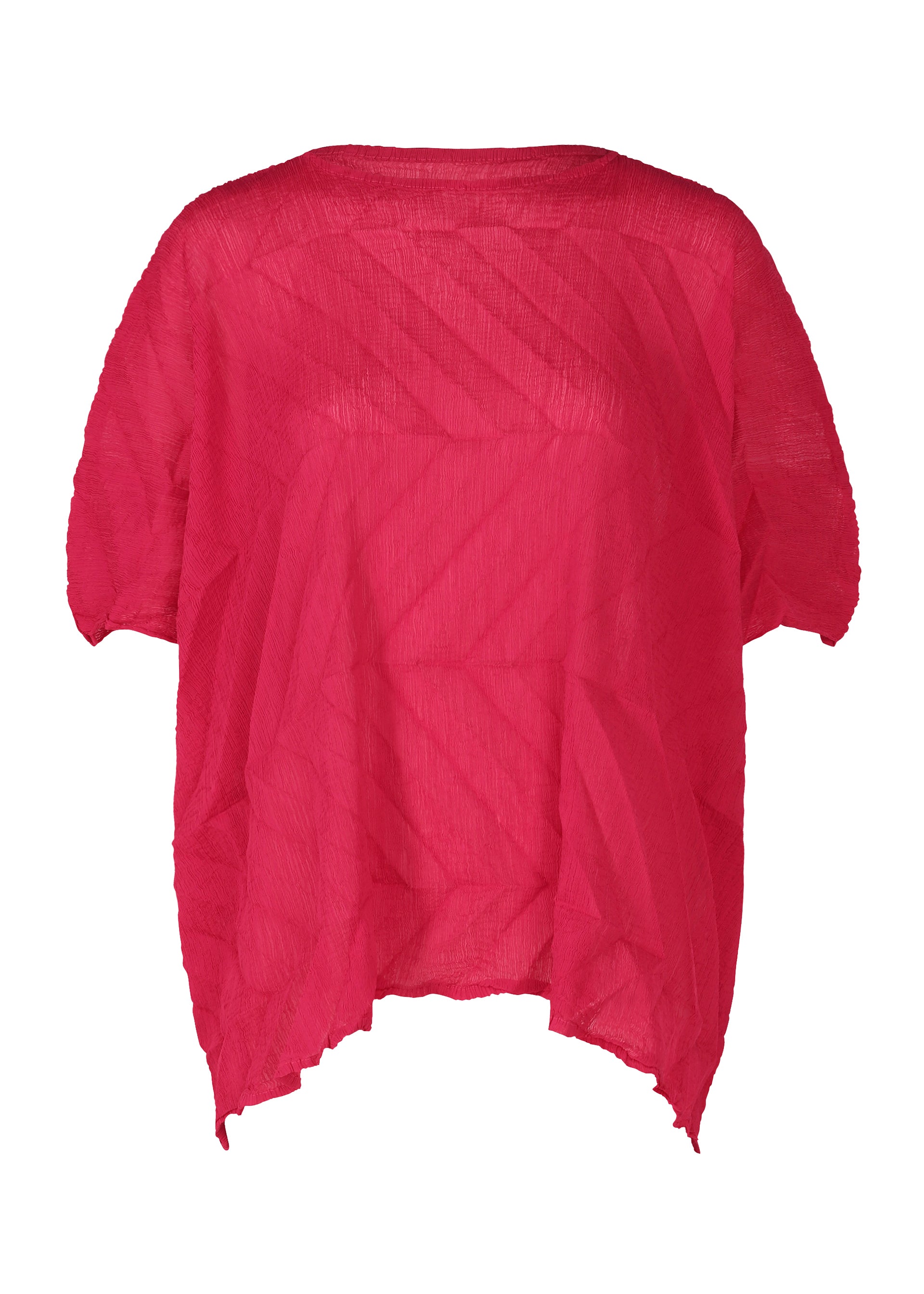 ZIG ZAG SEE-THROUGH CREPE、ウィメンズ_トップス_トップ、ピンク