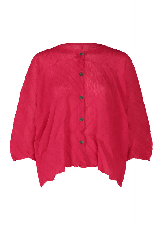 ZIG ZAG SEE-THROUGH CREPE、ウィメンズ_トップス_カーディガン、ピンク