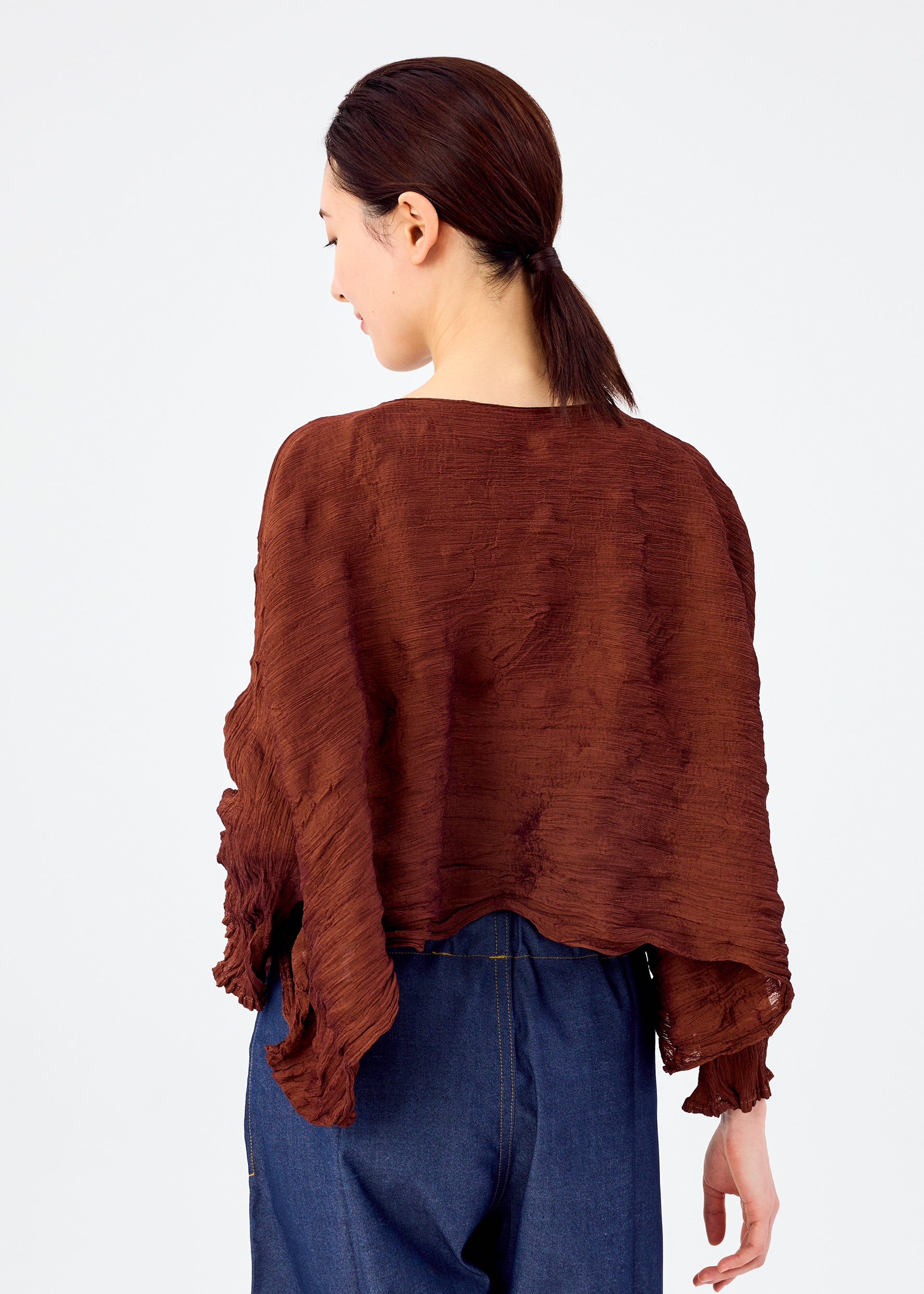 TWIST SEE-THROUGH CREPE、ウィメンズ_トップス_カーディガン、着用画像2