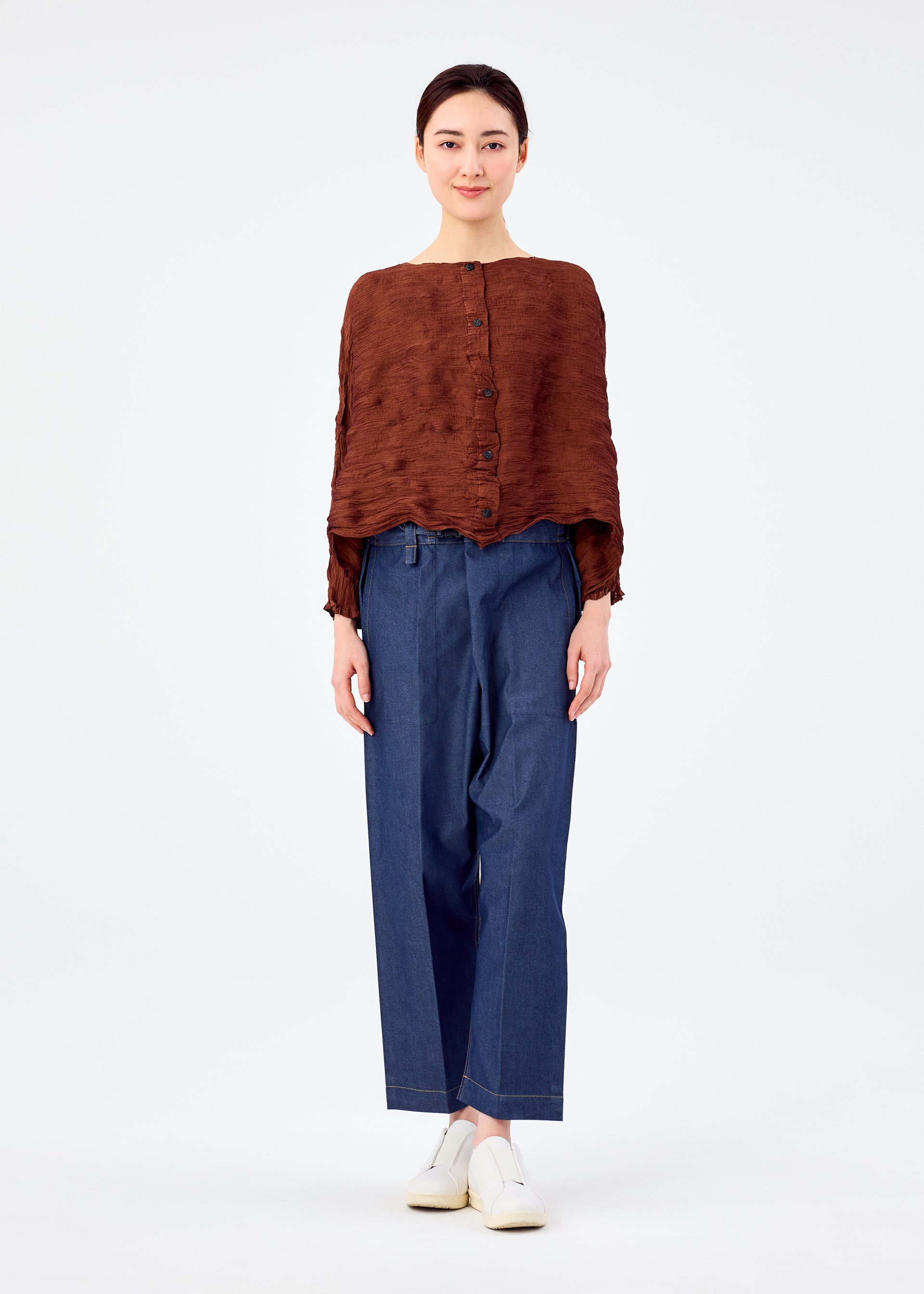 TWIST SEE-THROUGH CREPE、ウィメンズ_トップス_カーディガン、着用画像3