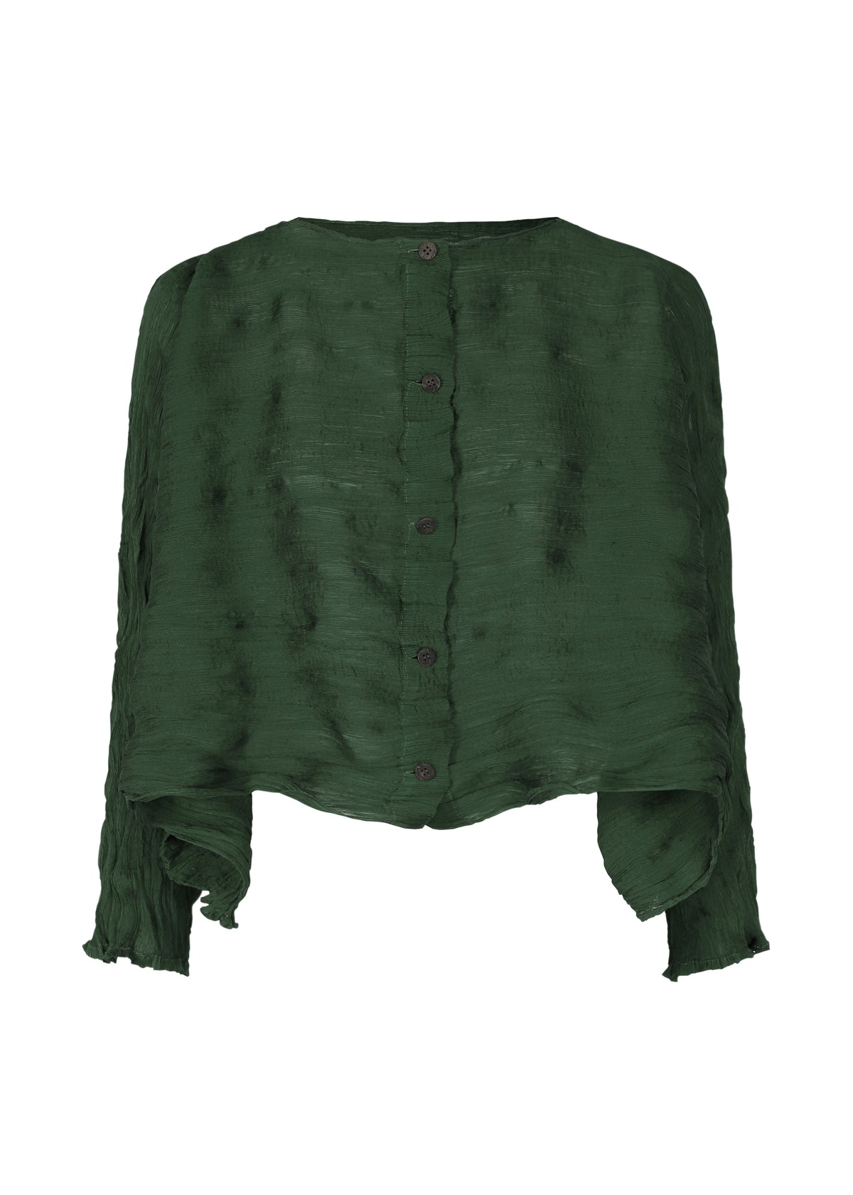 TWIST SEE-THROUGH CREPE、ウィメンズ_トップス_カーディガン、グリーン