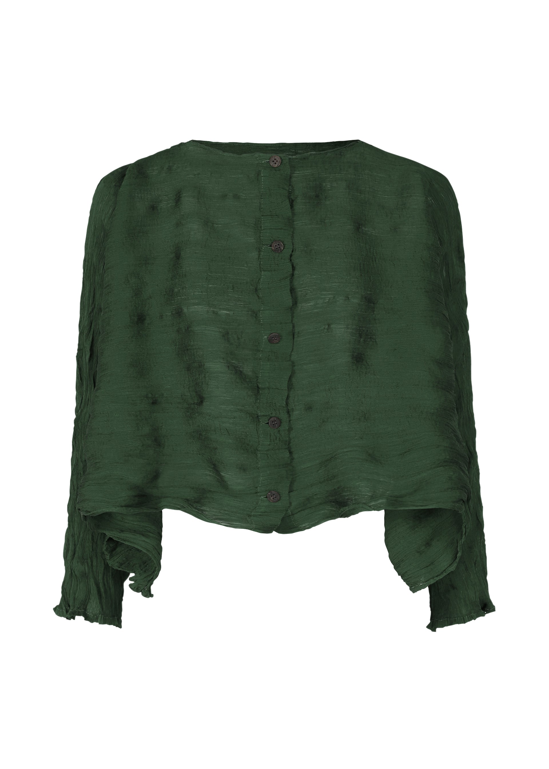 TWIST SEE-THROUGH CREPE、ウィメンズ_トップス_カーディガン、グリーン