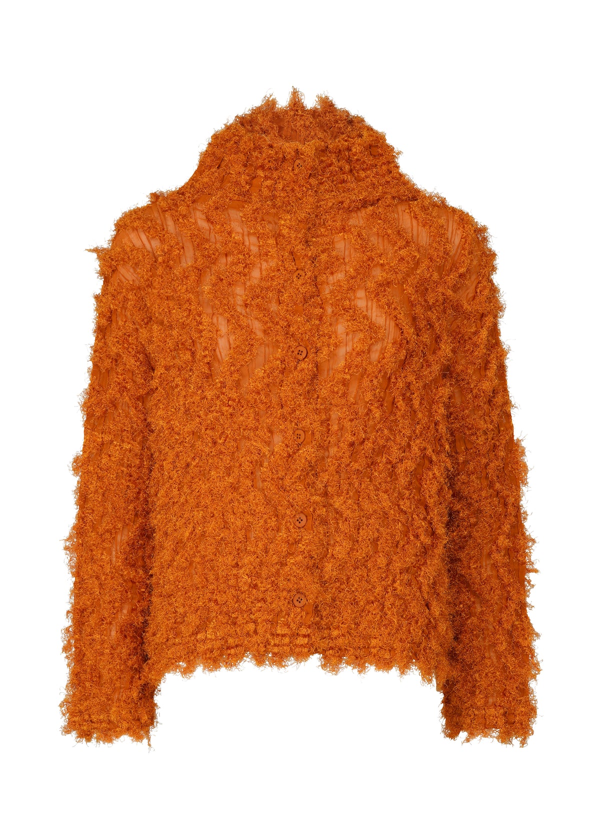 SHAGGY PLEATS、ウィメンズ_トップス_カーディガン、オレンジ