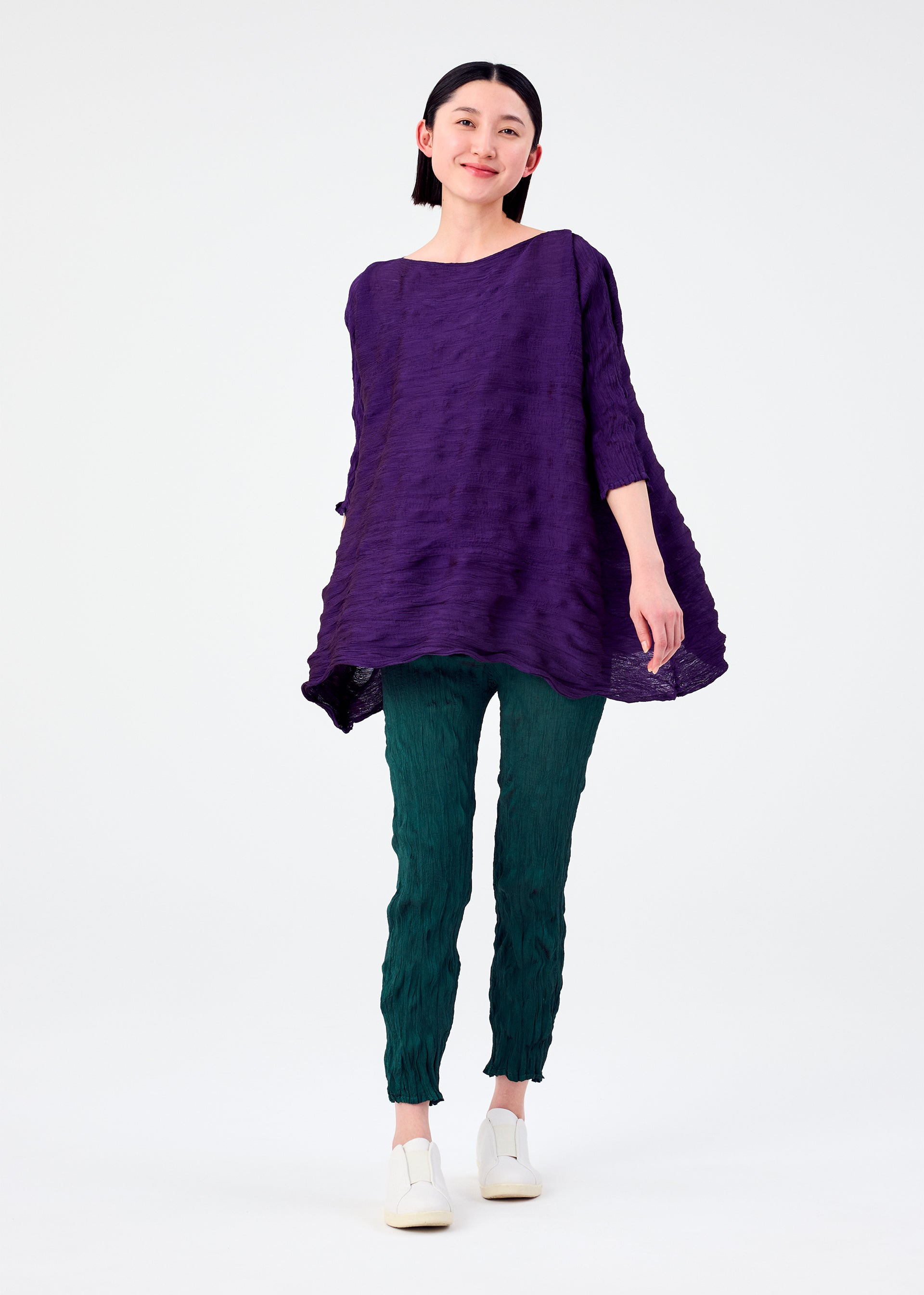TWIST SEE-THROUGH CREPE、ウィメンズ_トップス_チュニック、着用画像3