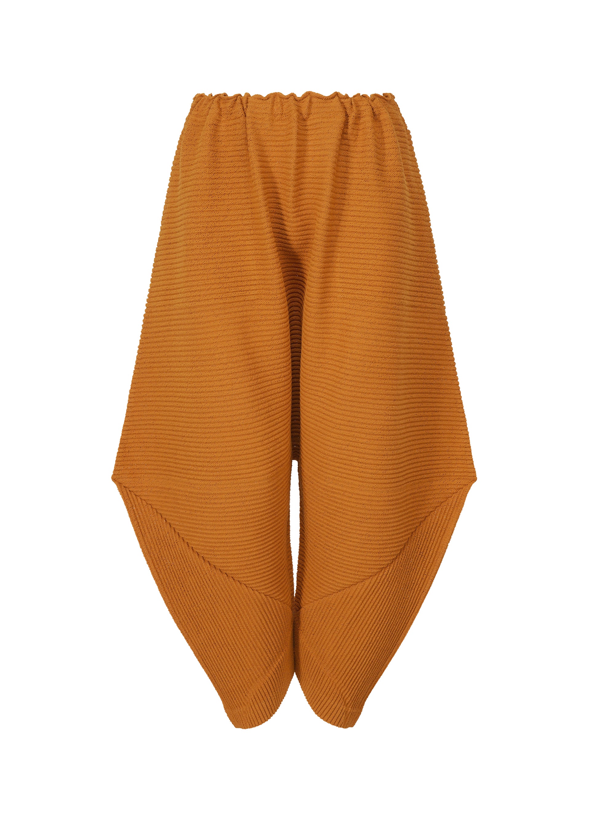 FUWA FUWA MESH PLEATS、ウィメンズ_パンツ、オレンジ