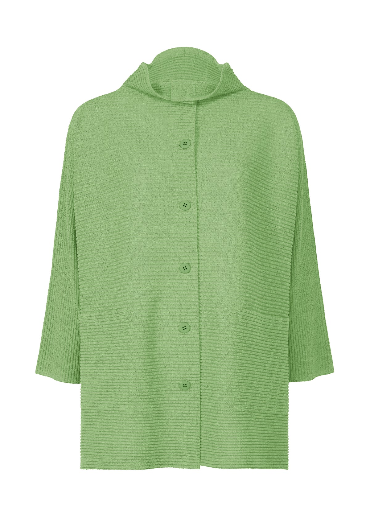 FUWA FUWA MESH PLEATS、ウィメンズ_トップス_カーディガン、グリーン