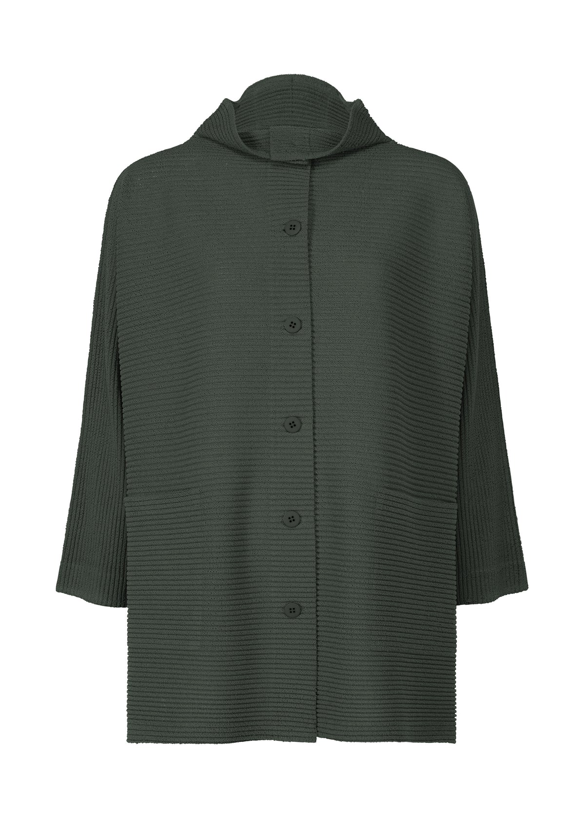 FUWA FUWA MESH PLEATS、ウィメンズ_トップス_カーディガン、カーキ