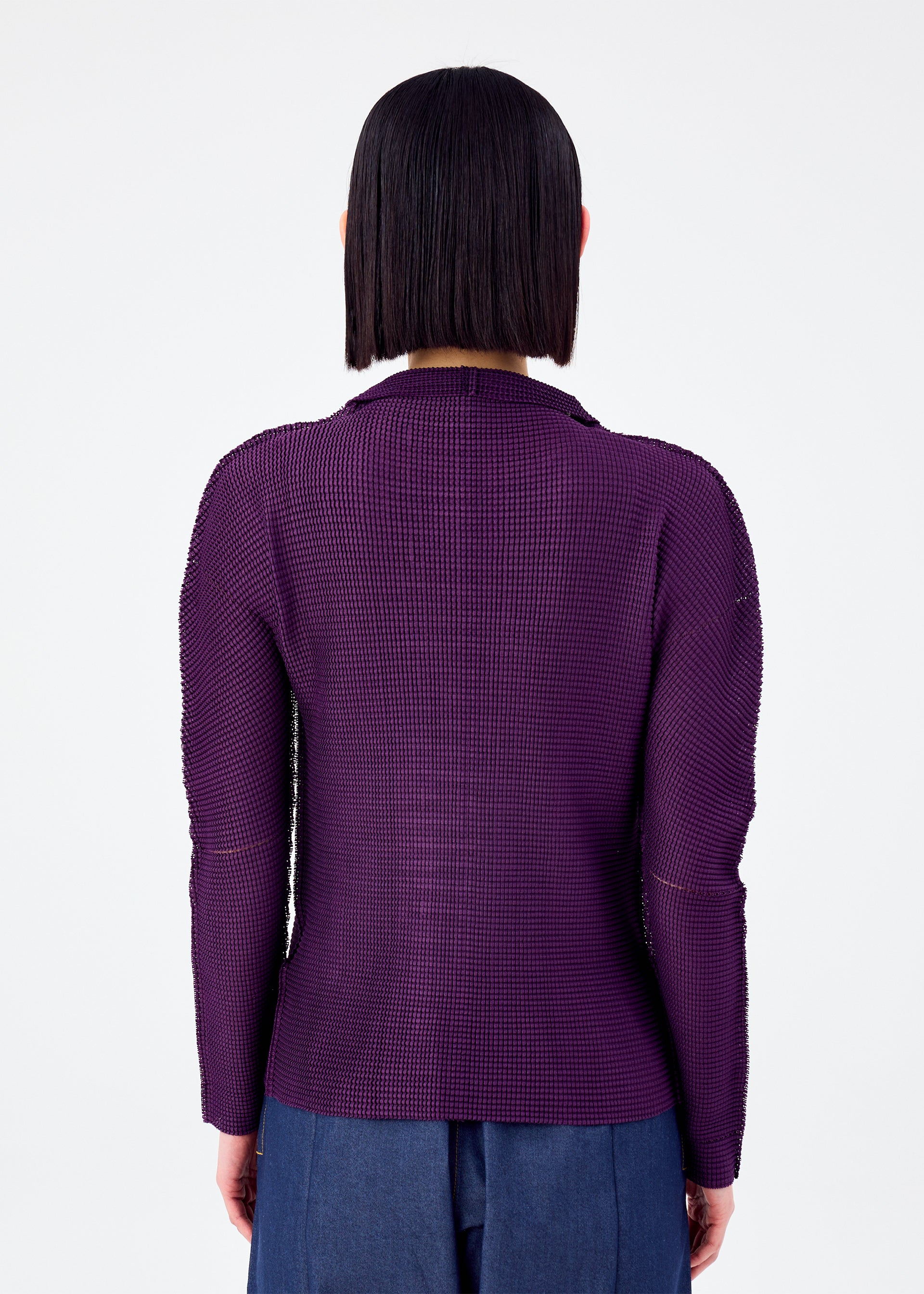 KNIT STRETCH PLEATS 1、ウィメンズ_トップス_カーディガン、着用画像2