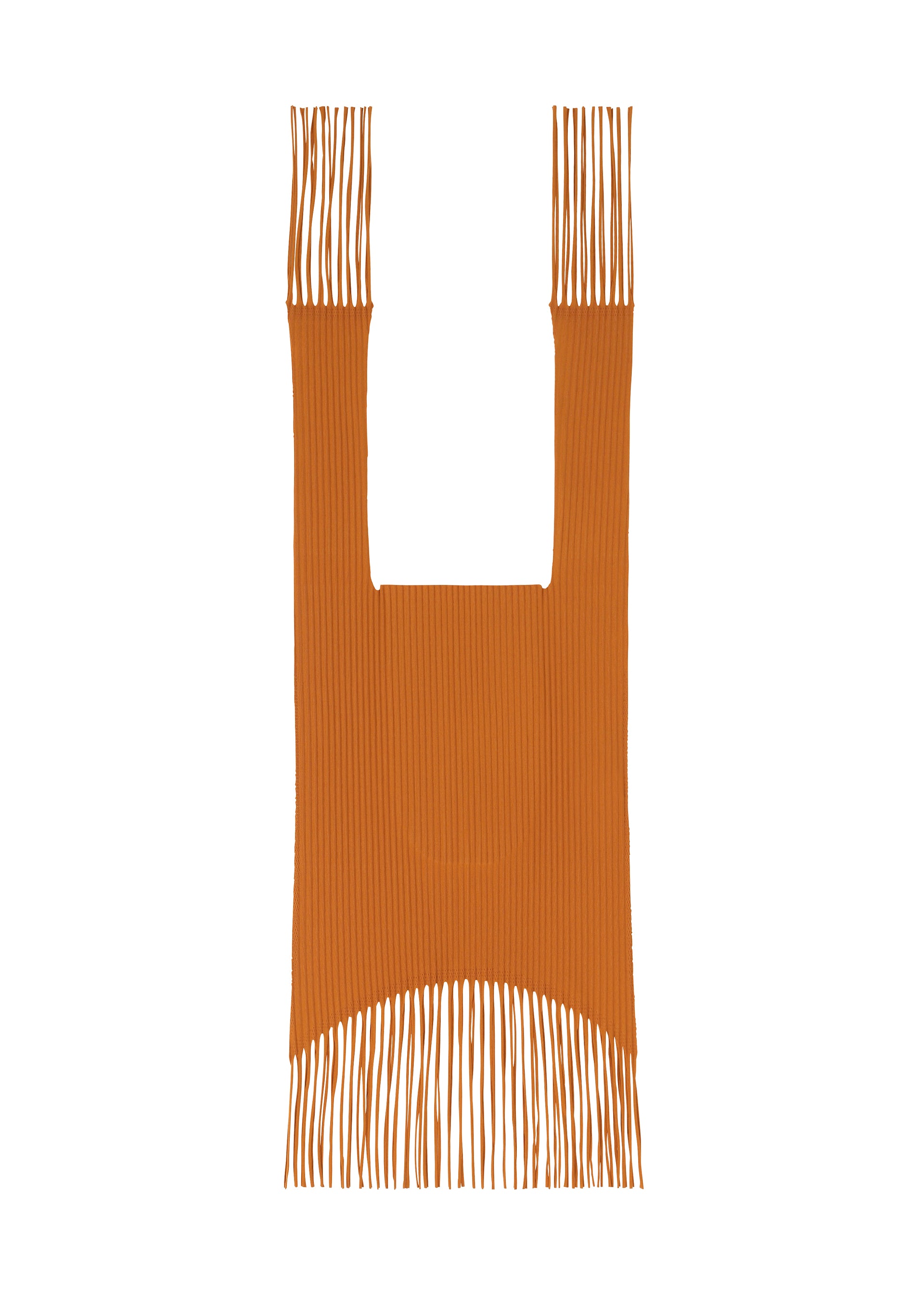 FRINGE FINE KNIT PLEATS BAG、バッグ&財布_トートバッグ、オレンジ