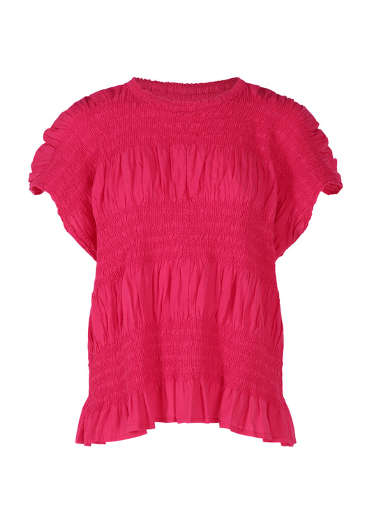 SHRINK STRIPE、ウィメンズ_トップス_トップ、ピンク