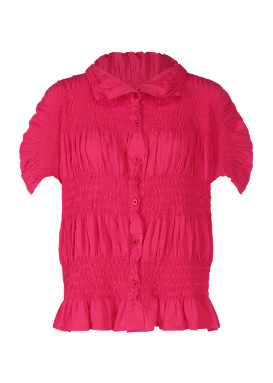 SHRINK STRIPE、ウィメンズ_トップス_トップ、ピンク