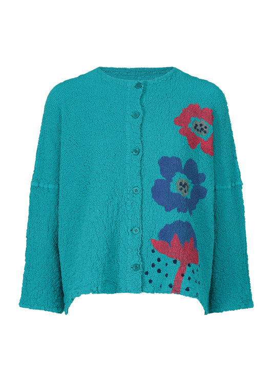 GROW PRINT CAULIFLOWER、ウィメンズ_トップス_カーディガン、ブルー