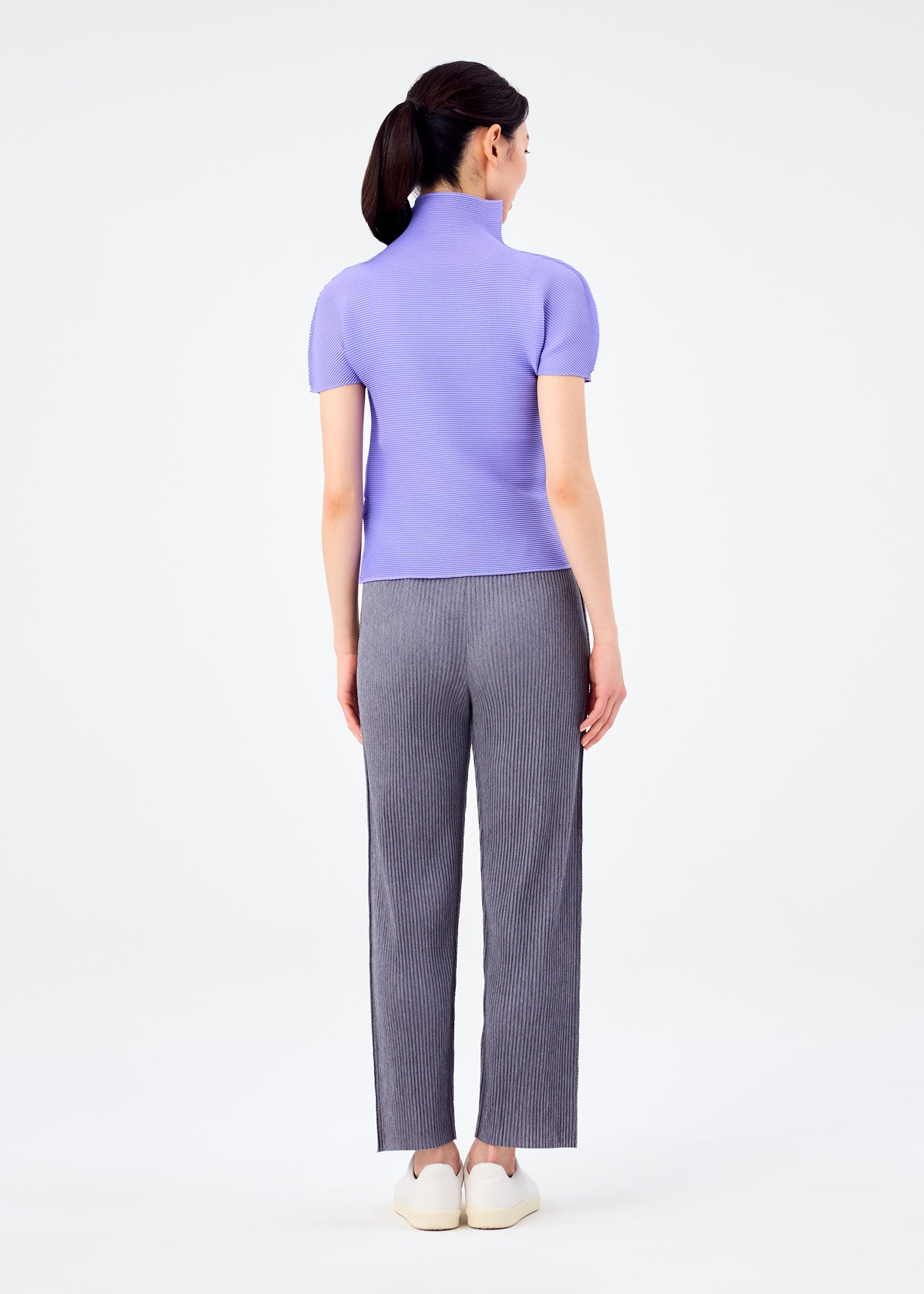 MIX FINE KNIT PLEATS BOTTOM、ウィメンズ_パンツ、着用画像2