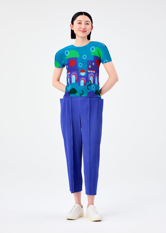 FINE KNIT PLEATS COLOR 1、ウィメンズ_パンツ、着用画像1