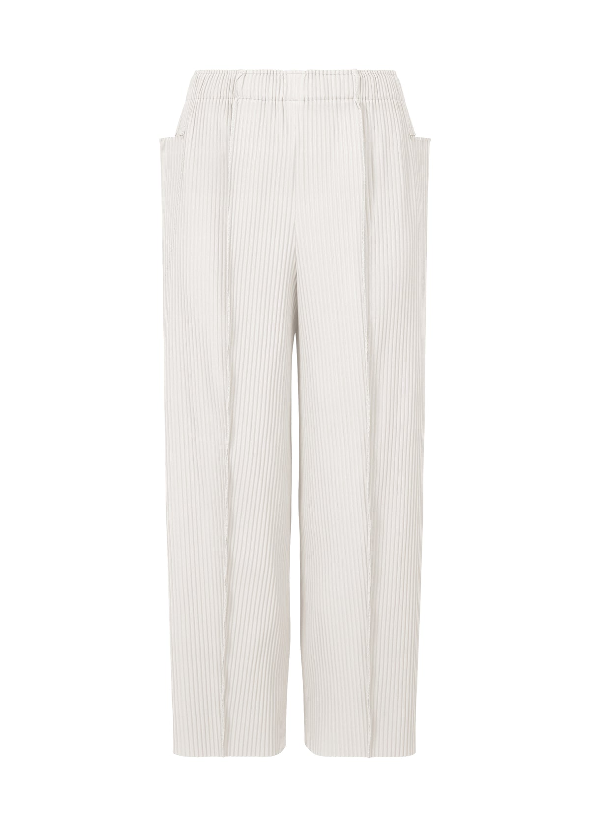 FINE KNIT PLEATS COLOR 1、ウィメンズ_パンツ、ホワイト
