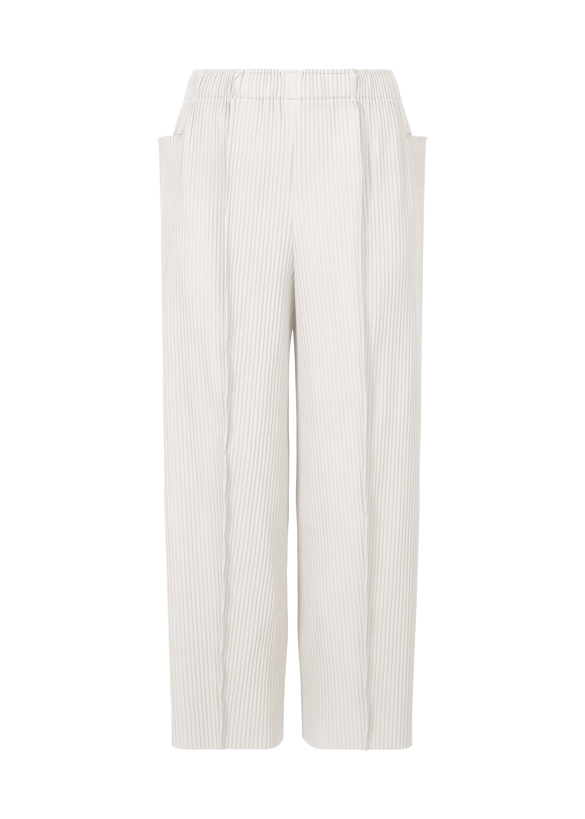 FINE KNIT PLEATS COLOR 1、ウィメンズ_パンツ、ホワイト