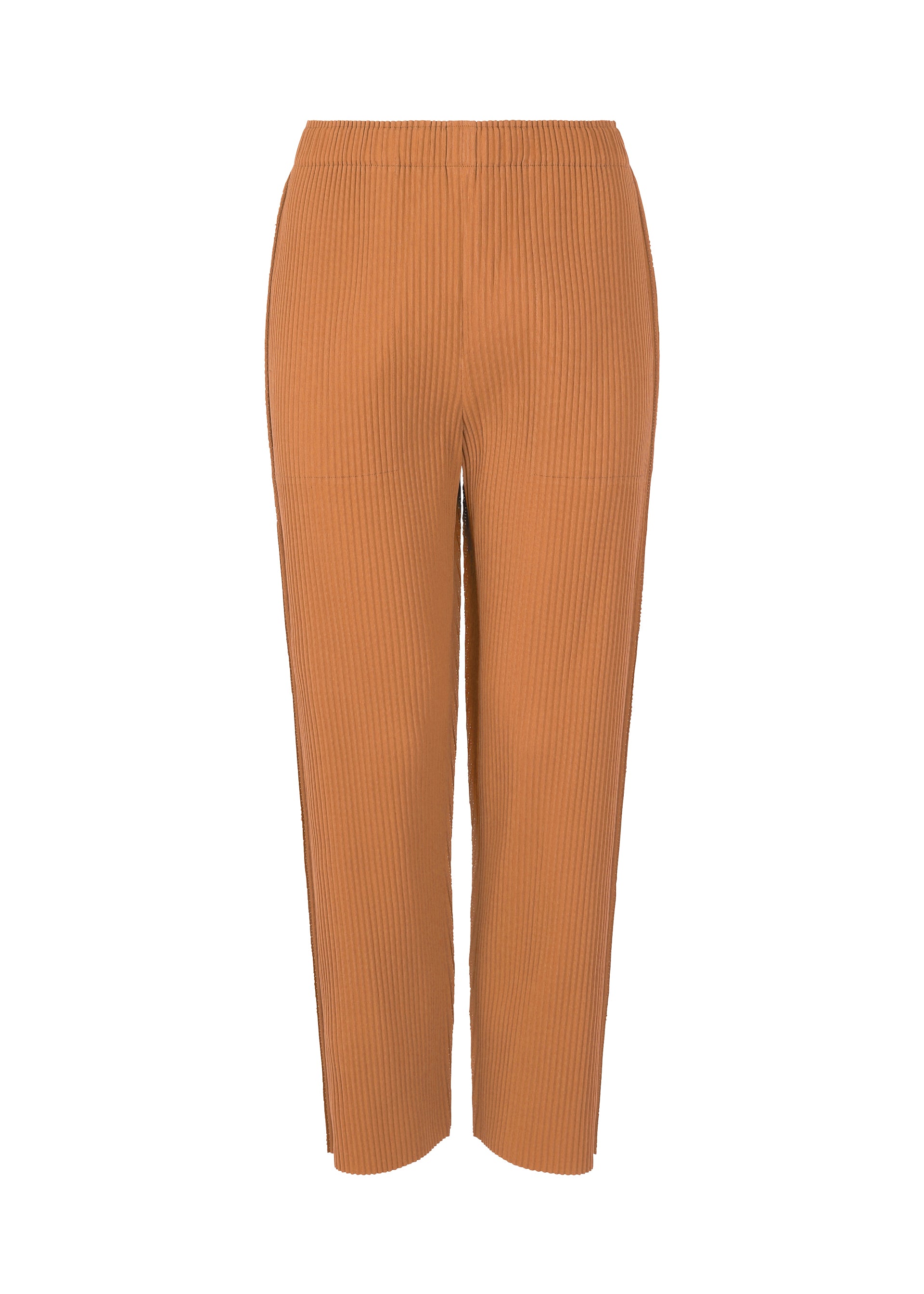 FINE KNIT PLEATS BOTTOM 1、ウィメンズ_パンツ、オレンジ