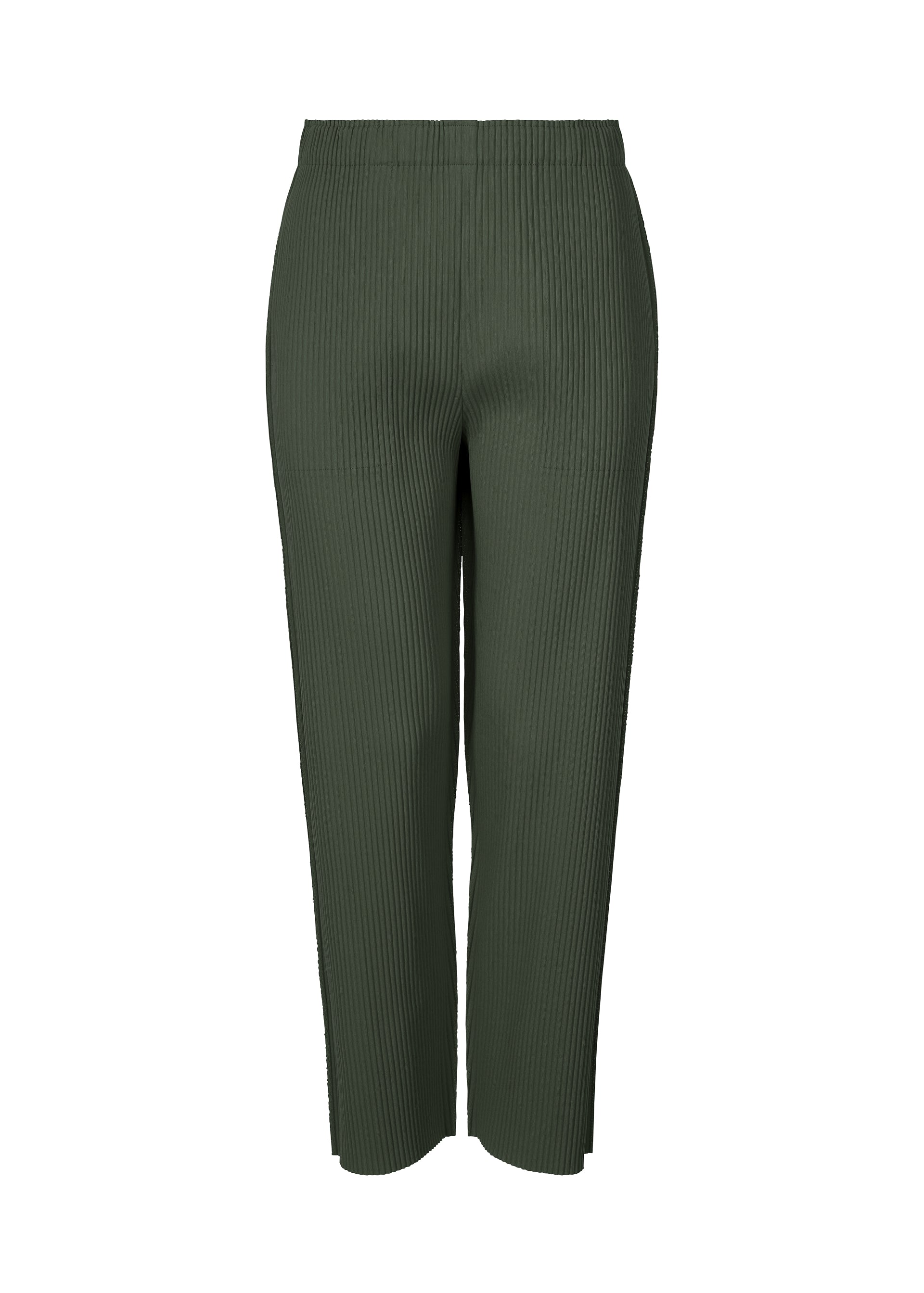 FINE KNIT PLEATS COLOR 2、ウィメンズ_パンツ、カーキ