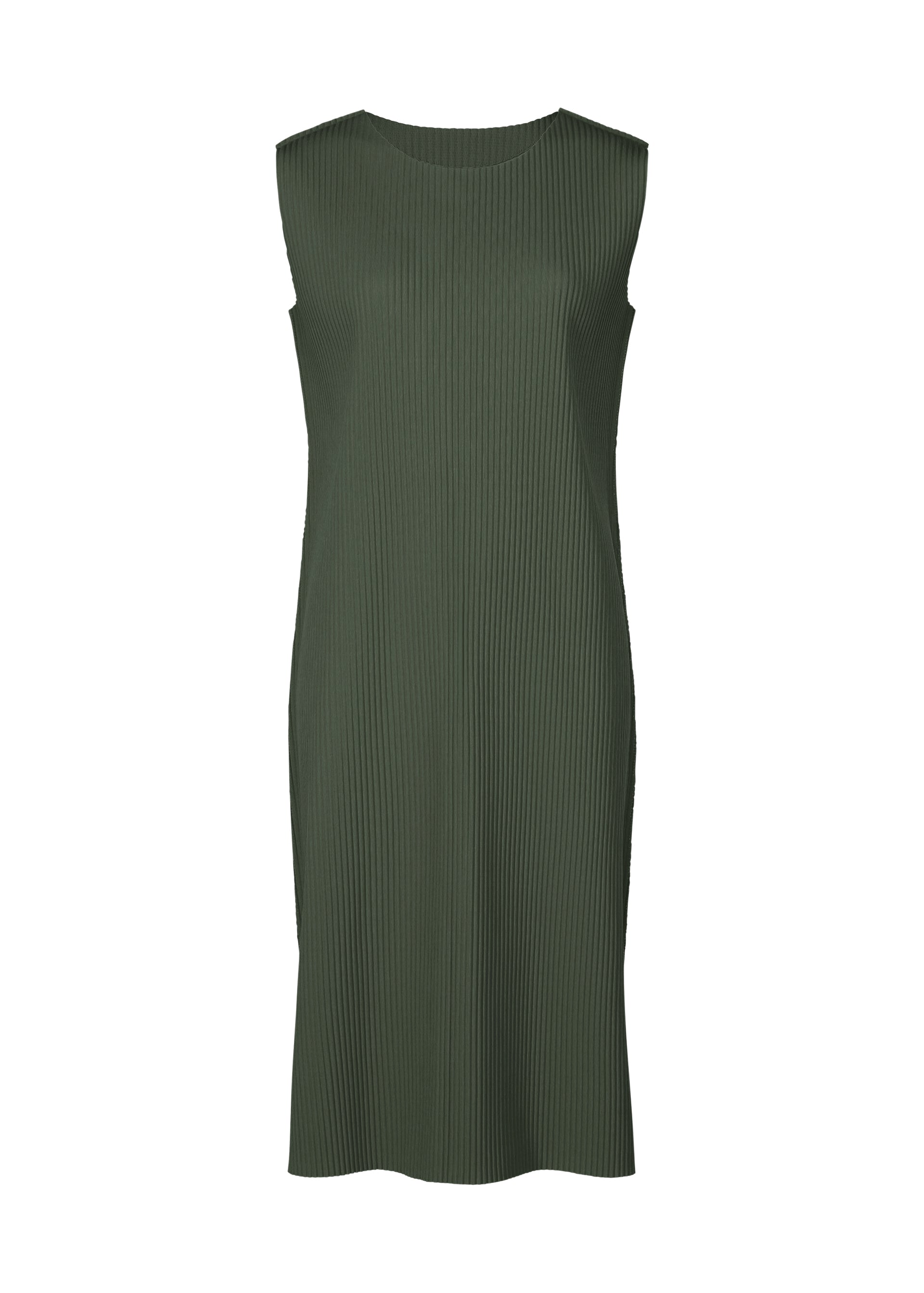 FINE KNIT PLEATS COLOR 2、ウィメンズ_ワンピース、カーキ