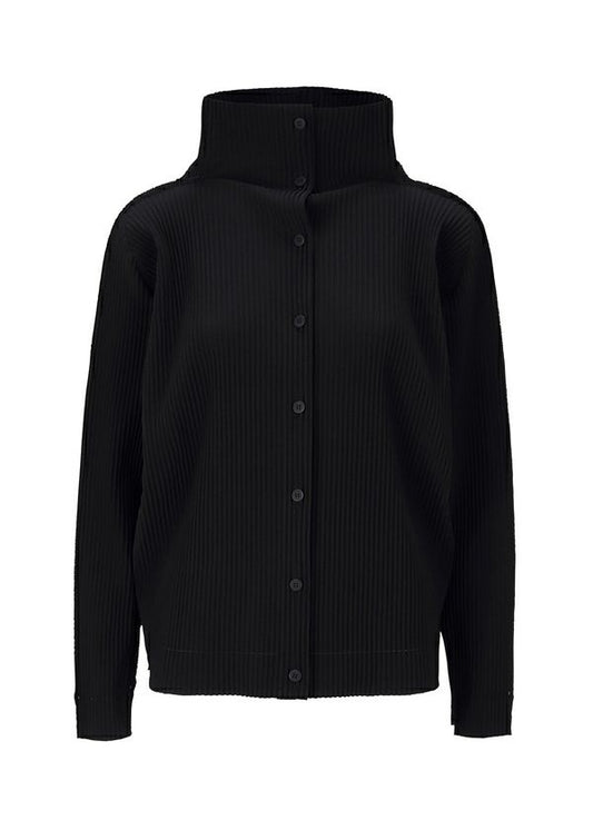 FINE KNIT PLEATS BLACK、ウィメンズ_トップス_カーディガン、ブラック