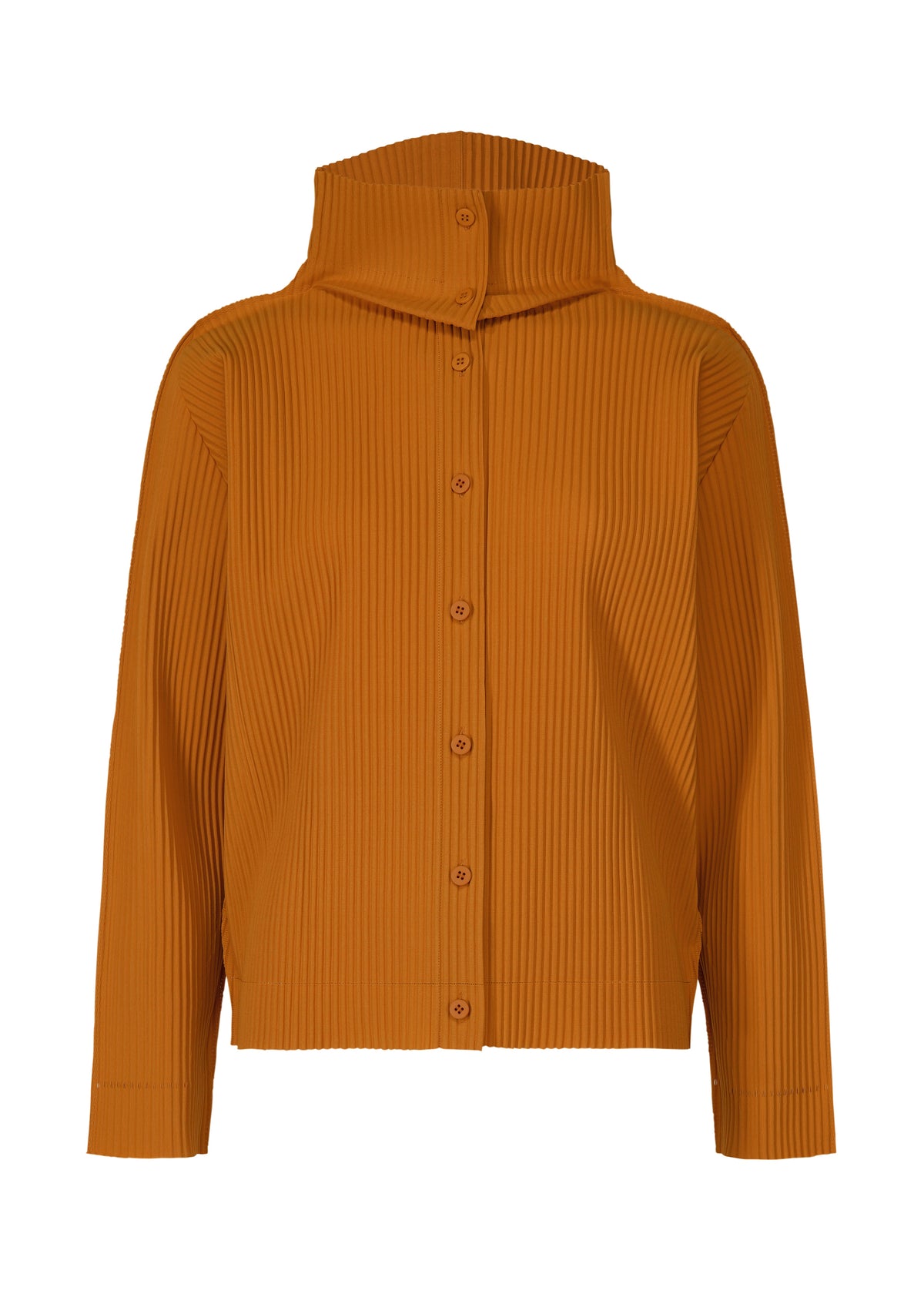 FINE KNIT PLEATS COLOR 2、ウィメンズ_トップス_カーディガン、オレンジ